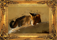 Hand-painted  cat portrait by Karen Sperling based on her photo.